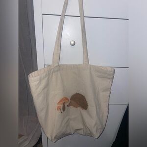 Hedgehog With Mushrooms Tote Bag Natural
Canvas Tote Bag, Reusable Shopping Bag